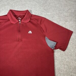 Vintage Nike ACG Polo Shirt Mens M Short Sleeve 1/4 Zip Red NikeFit Performance‎